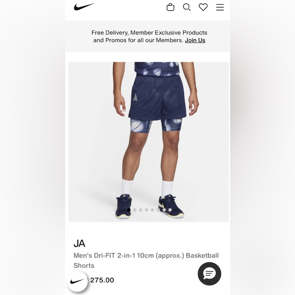 Nike Men's Navy Layered Basketball Shorts with Compression Liner